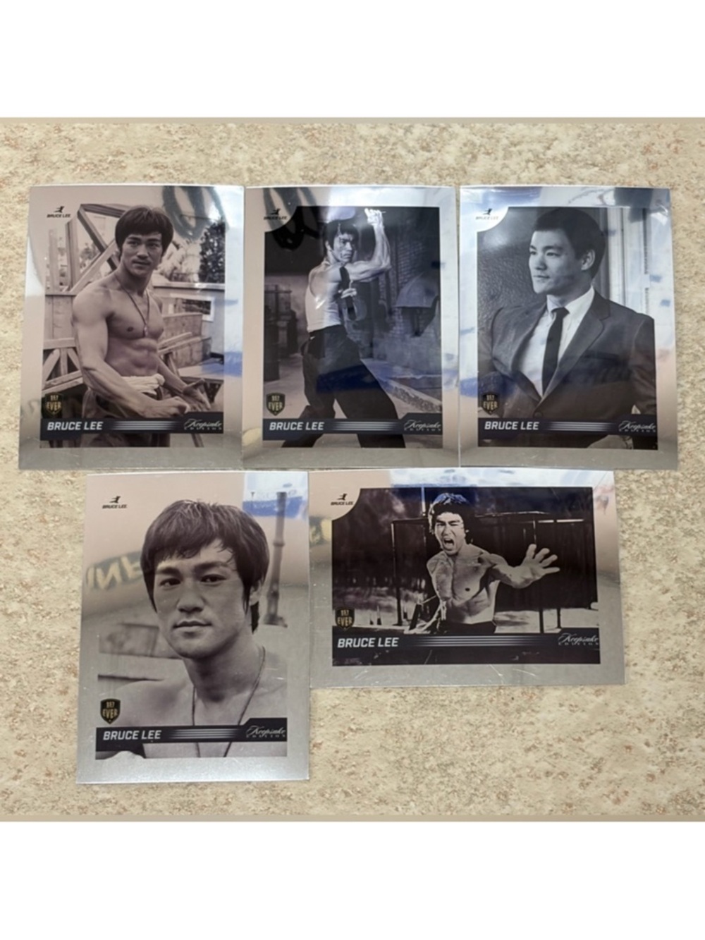 Bruce Lee Dragon 2024 Silver Chrome Refractor MMA Movie Cards Worth $50
